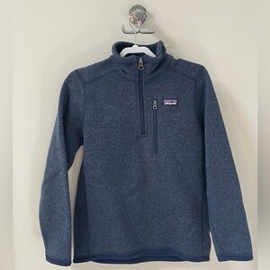 PATAGONIA Boys Better Sweater 1/4 Zip Navy Size S (7-8)